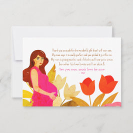 妊娠中のママ赤ちゃんシャワー サンキューカード