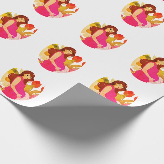 妊娠中のママ赤ちゃんシャワー ラッピングペーパー (角)