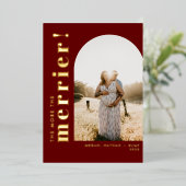 妊娠中のメリーアーチ写真の増加 箔シーズンカード (立ち正面)