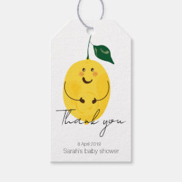 妊娠中のレモンベビーシャワー「ありがとう」 ギフトタグ