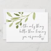 妊娠中の両親の妊娠の明らかなベビー カード (正面)