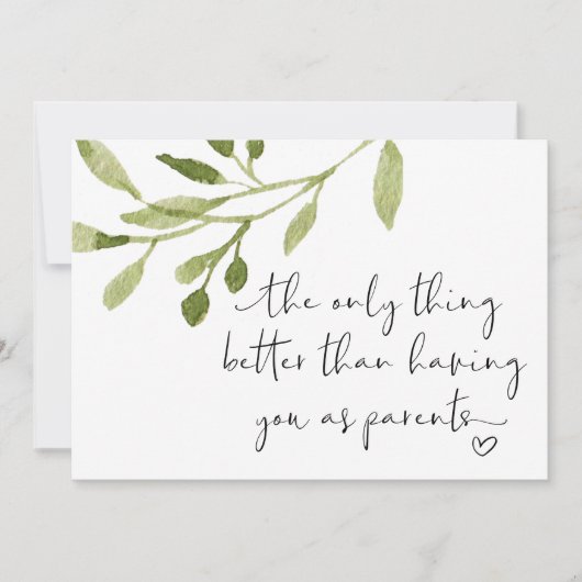 妊娠中の両親の妊娠の明らかなベビー カード (正面)