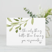 妊娠中の両親の妊娠の明らかなベビー カード (スタンド正面)