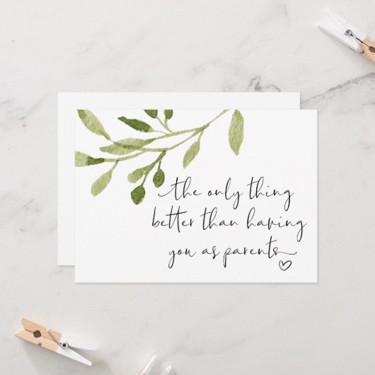 妊娠中の両親の妊娠の明らかなベビー カード (正面/裏面インサイチュ)