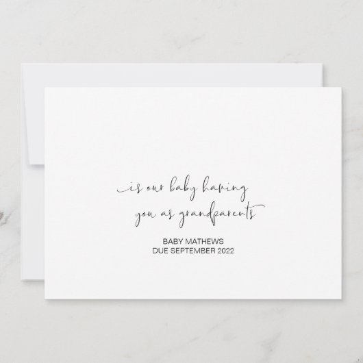 妊娠中の両親の妊娠の明らかなベビー カード (裏面)