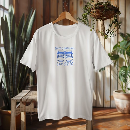妊娠中の初めての母の日 ライトブルーのベビーシューズ Tシャツ