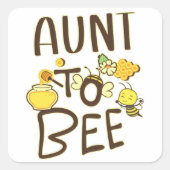 妊娠中の叔母の発表 スクエアシール (正面)