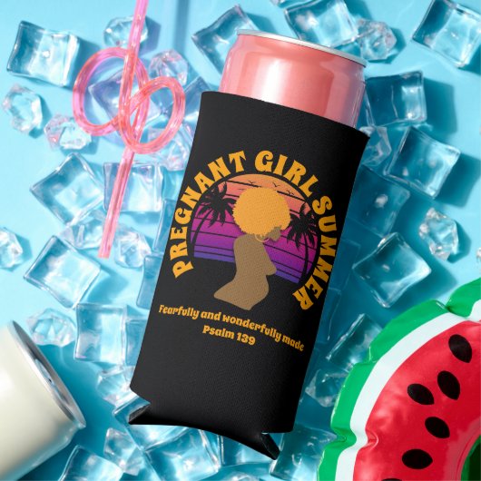 妊娠中の女の子サマークリスチャン聖書聖句 スリム缶クーラー (インサイチュ 夏)