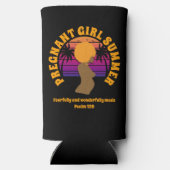 妊娠中の女の子サマークリスチャン聖書聖句 スリム缶クーラー (裏面)