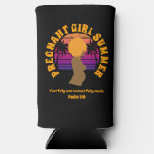 妊娠中の女の子サマークリスチャン聖書聖句 スリム缶クーラー (正面)