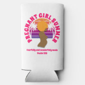 妊娠中の女の子サマークリスチャン聖書聖句 スリム缶クーラー (裏面)