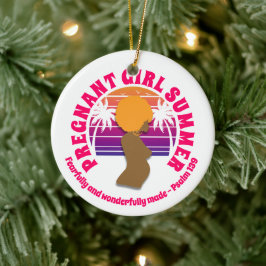 妊娠中の女の子サマークリスチャン聖書聖句 セラミックオーナメント