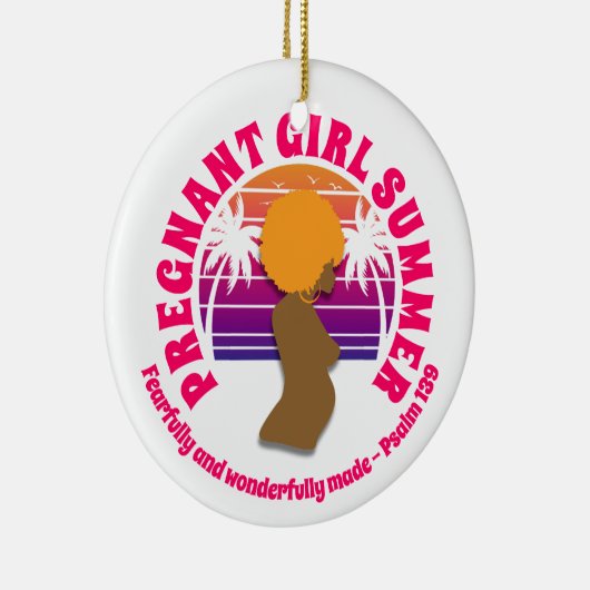 妊娠中の女の子サマークリスチャン聖書聖句 セラミックオーナメント (右)