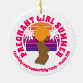 妊娠中の女の子サマークリスチャン聖書聖句 セラミックオーナメント (裏面)