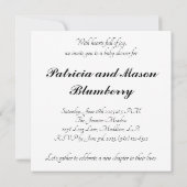 妊娠中の女性のラインアート 招待状 (裏面)