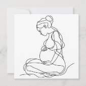 妊娠中の女性のラインアート 招待状 (正面)