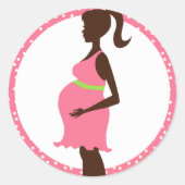 妊娠中の女性の保持ベリー封筒用シール ラウンドシール (正面)