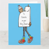 妊娠中の女性の暗い肌トーン赤ちゃんシャワー カード (正面)