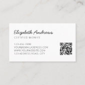 妊娠中の女性の簡単なモダン名刺 名刺 (裏面)