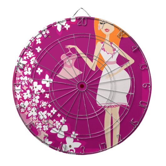 妊娠中の女性を赤くする ダーツボード (正面)