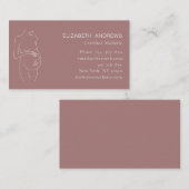 妊娠中の女性イラストレーション、単にモダンブシン 名刺 (正面/裏面)