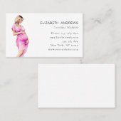 妊娠中の女性イラストレーション、単純 名刺 (正面/裏面)