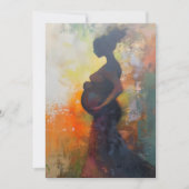 妊娠中の女性抽象芸術アート 案内状 (正面)