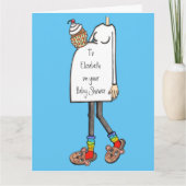妊娠中の女性軽肌トーン赤ちゃんシャワー カード (正面)