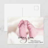妊娠中の子供がもうすぐ生まれます お知らせ 足 ポストカード (正面/裏面)
