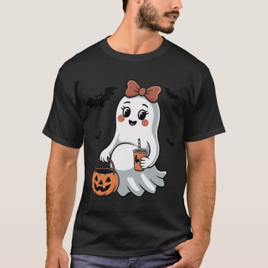 妊娠中の幽霊ハロウィーン発表 | マタニティ Tシャツ (正面)