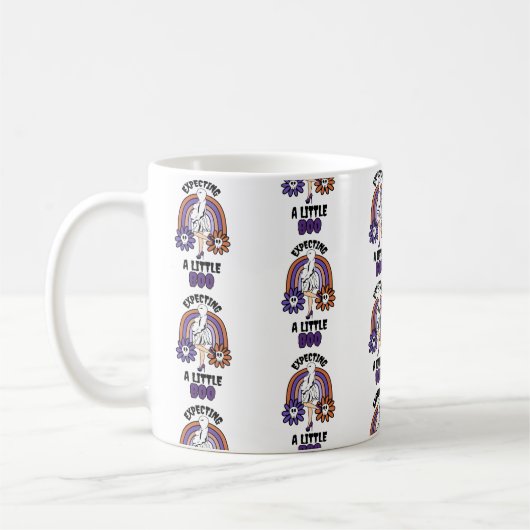 妊娠中の幽霊紫が少しブーを期待 コーヒーマグカップ (左)