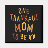 妊娠中の感謝の気持ちを表すママのための感謝祭のお知らせ マグネット (正面)