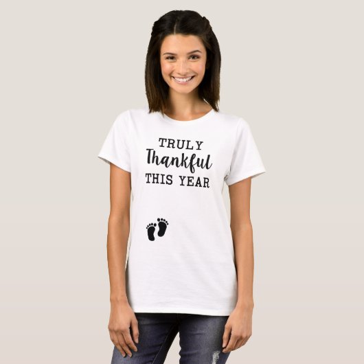 妊娠中の感謝祭のシャツ本当に感謝のママTee Tシャツ (正面フル)