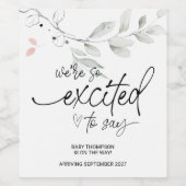 妊娠中の新生児途中のお母さんになる ワインラベル (シングルラベル)