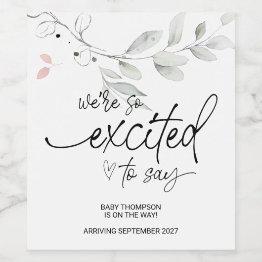 妊娠中の新生児途中のお母さんになる ワインラベル (シングルラベル)