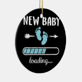 妊娠中の母の新生児男の子新しい父の息子をロード セラミックオーナメント (右)