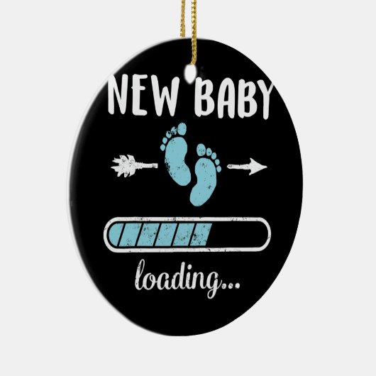 妊娠中の母の新生児男の子新しい父の息子をロード セラミックオーナメント (右)