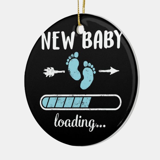妊娠中の母の新生児男の子新しい父の息子をロード セラミックオーナメント (左)