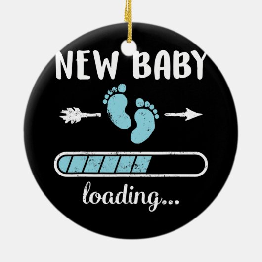 妊娠中の母の新生児男の子新しい父の息子をロード セラミックオーナメント (裏面)