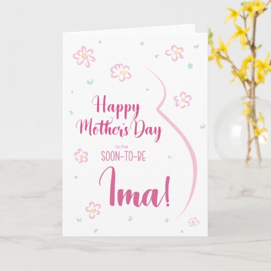 妊娠中の母の日のカード カード (黄色い花)