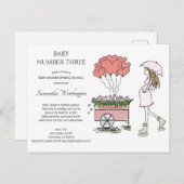 妊娠中の母ベビーシャワーをメールで振る インビテーションポストカード (正面/裏面)