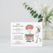 妊娠中の母ベビーシャワーをメールで振る インビテーションポストカード (スタンド正面)
