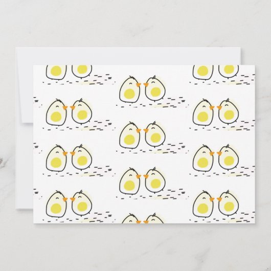 妊娠中の母親の妊娠の発表ツインズ 案内状 (裏面)