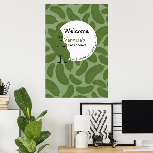 妊娠中の漬物ウェルカムベビーシャワーテーマ ポスター (ホームオフィス)