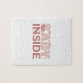 妊娠中の胎児内の妊娠の発表ベビー ジグソーパズル (横)