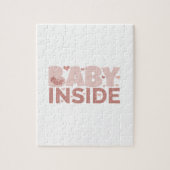 妊娠中の胎児内の妊娠の発表ベビー ジグソーパズル (縦)