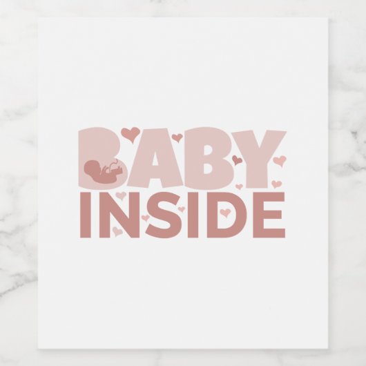 妊娠中の胎児内の妊娠の発表ベビー ワインラベル (シングルラベル)