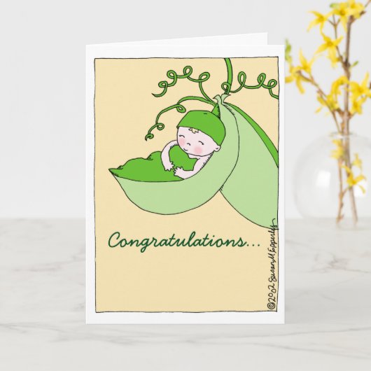 妊娠中の赤ちゃんシャワーおめでとう カード (黄色い花)