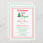 妊娠中の赤ちゃんシャワーの季節 招待状 (正面/裏面)