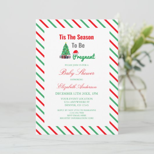 妊娠中の赤ちゃんシャワーの季節 招待状 (スタンド正面)